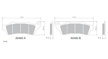 brzdové destičky, NISSIN (semi-metalická směs) 2 ks v balení