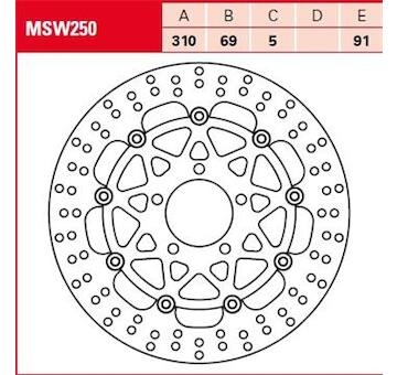 Brzdový kotúč TRW MSW250