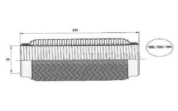 PROAUTO Spojka výfuku pružná 55x230mm INTERLOCK