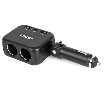 Rozdvojka zapaľovača 12V/24V, 2xUSB-A, 1x USB-C, otočná 180°