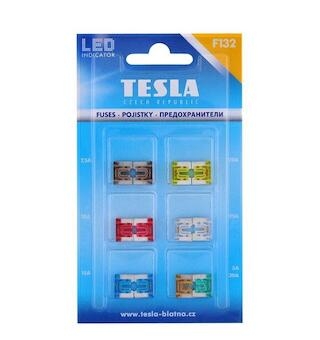 Sada nožových poistiek LED MINI NÍIZKY PROFIL - Blister (12ks) TESLA