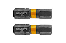 GRAPHITE Rázové bity HEX6 x 25 mm, 2 ks.