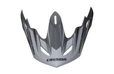 kšilt pro přilby Cross Pro, CASSIDA - ČR (černá matná/šedá, seriová délka kšiltu)
