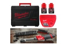 MILWAUKEE AKU M12 Račňa priechodná V2 + 2x batéria, nabíjačka a kufor (+ lišta orechov)