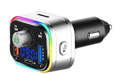 Nabíjačka mobilov do zapaľovača 12-24V autoadapter bluetooth 2USB-A USB-C MICRO SD TRANSMITTER