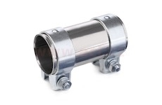 nerezová trubková spojka (vnitřní prům. 47-48 mm, vnější prům. 52,5 mm, délka=90 mm)