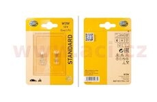 Zarovka se sklenenou patici W3W /12V| 3W| W2,1x9,5d/ Standard, Blister 2ks HELLA